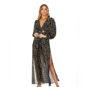 Beach Riot Black and White Polka Dot Swim Coverup